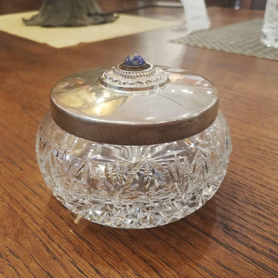 ◇英国アンティーク　スターリングシルバー蓋付　キャンディーボウル