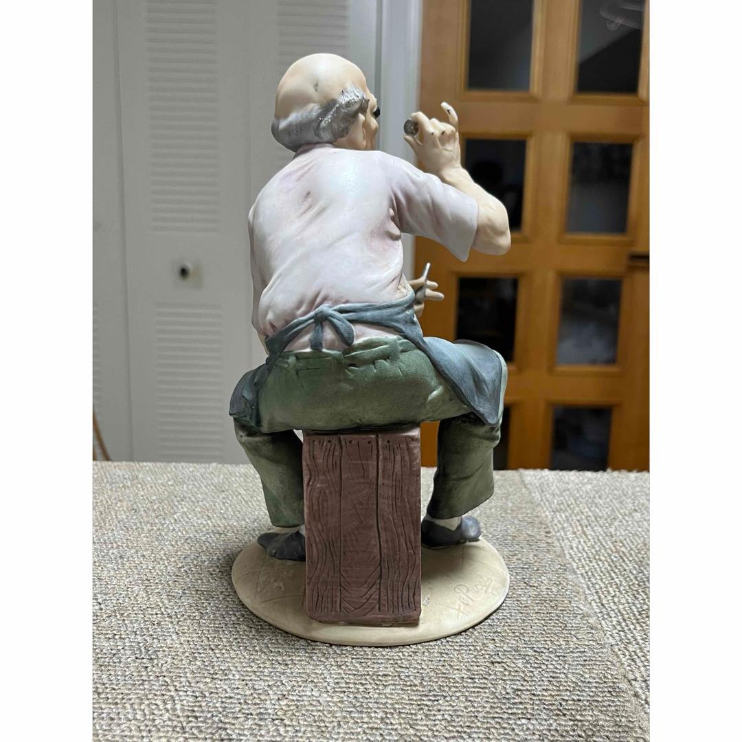 カポディモンテ 時計職人のヴィンテージ陶器彫刻 イタリア 1950 年代