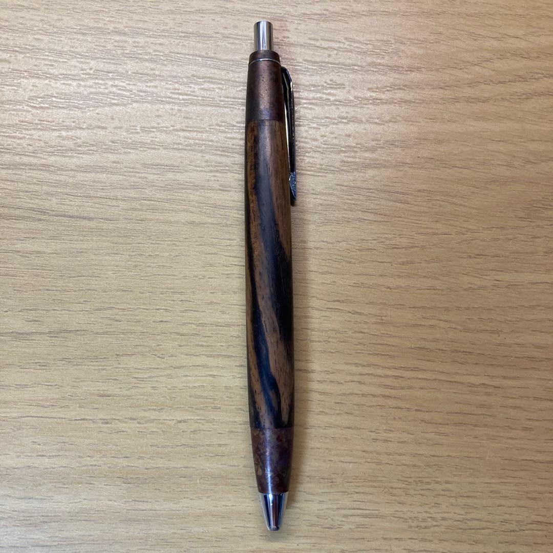 はやしです 野原工芸　斑紋着色金具　特上黒柿　ボールペン