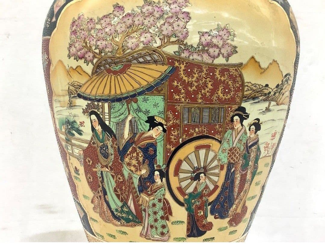 【レア 超大型 美品】薩摩焼 沈降壺 高さ約130cm 花瓶 古中国 飾り壺 1