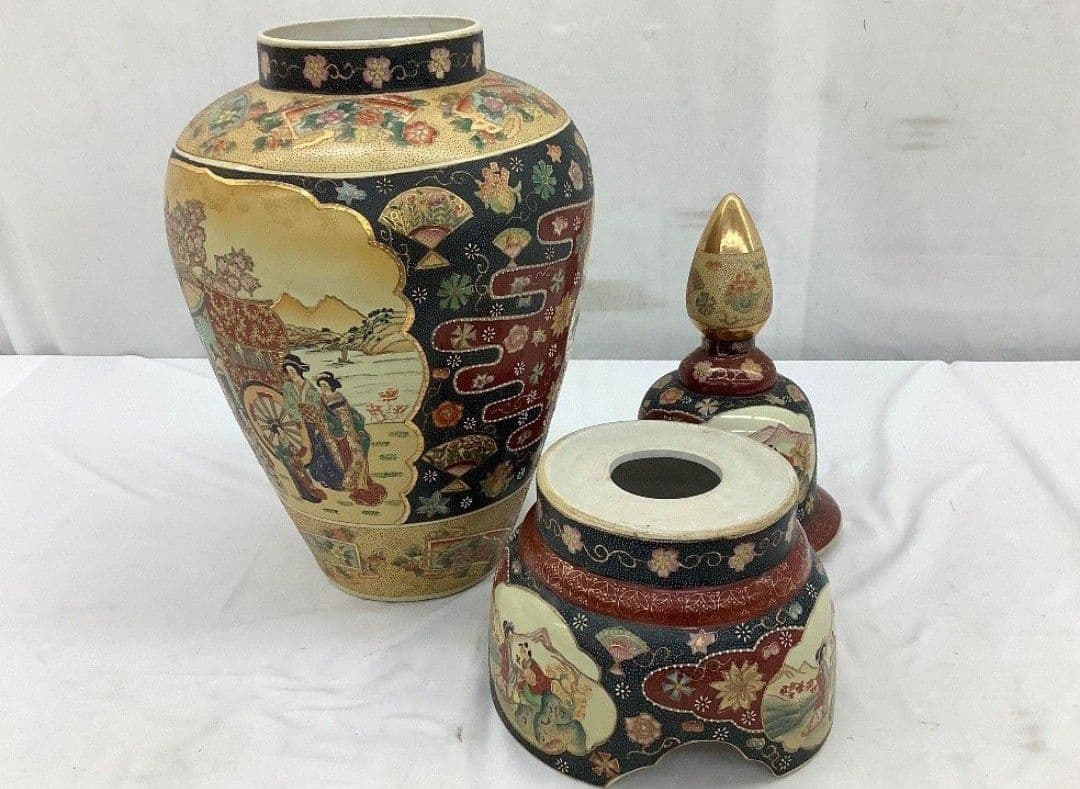 【レア 超大型 美品】薩摩焼 沈降壺 高さ約130cm 花瓶 古中国 飾り壺 1