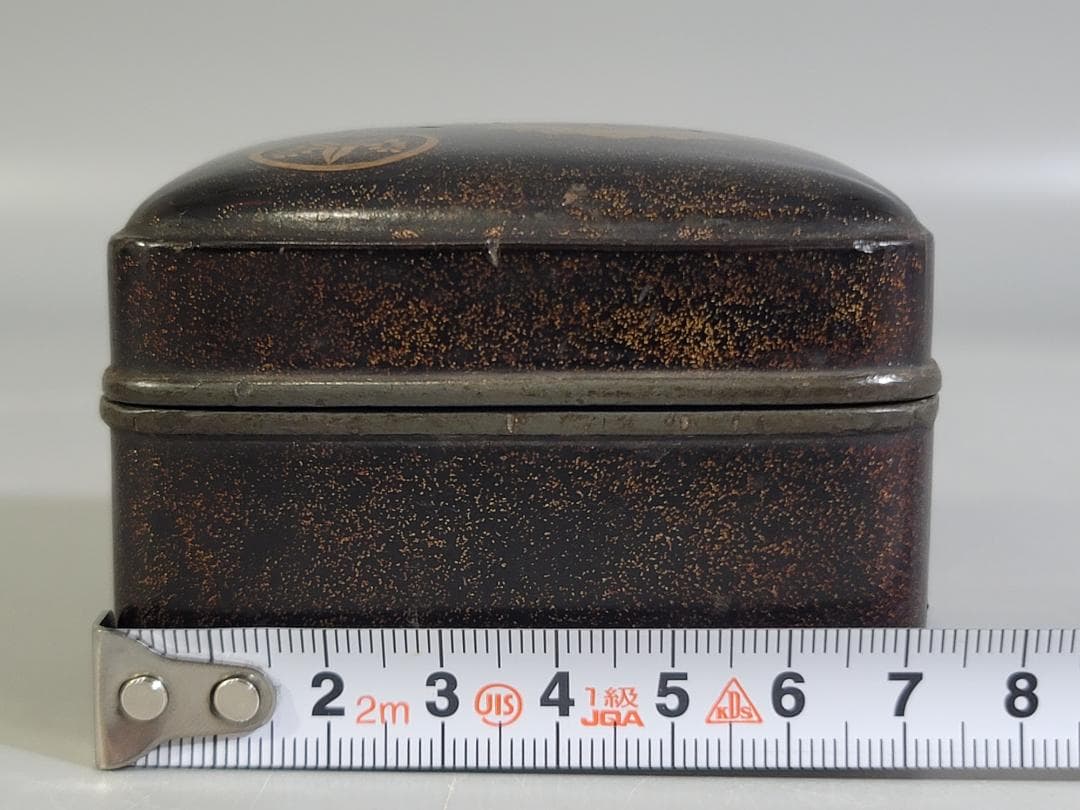 DT340 古美術 時代蒔絵 錫口 香合 蓋物