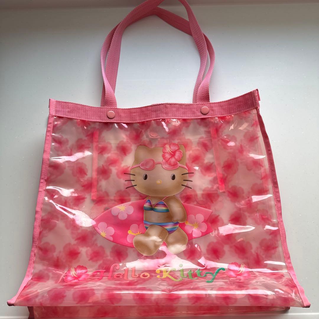 ハローキティ 日焼けキティ プールバッグ　ビニールバッグ レトロ
