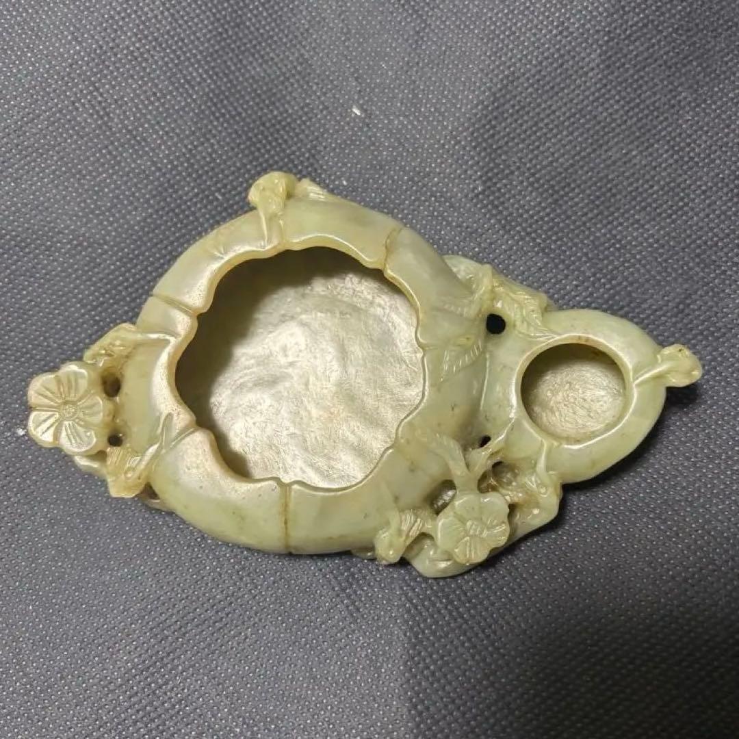 中国古美術品　清の時代　和田青玉 砡　筆洗　蘇工　188g
