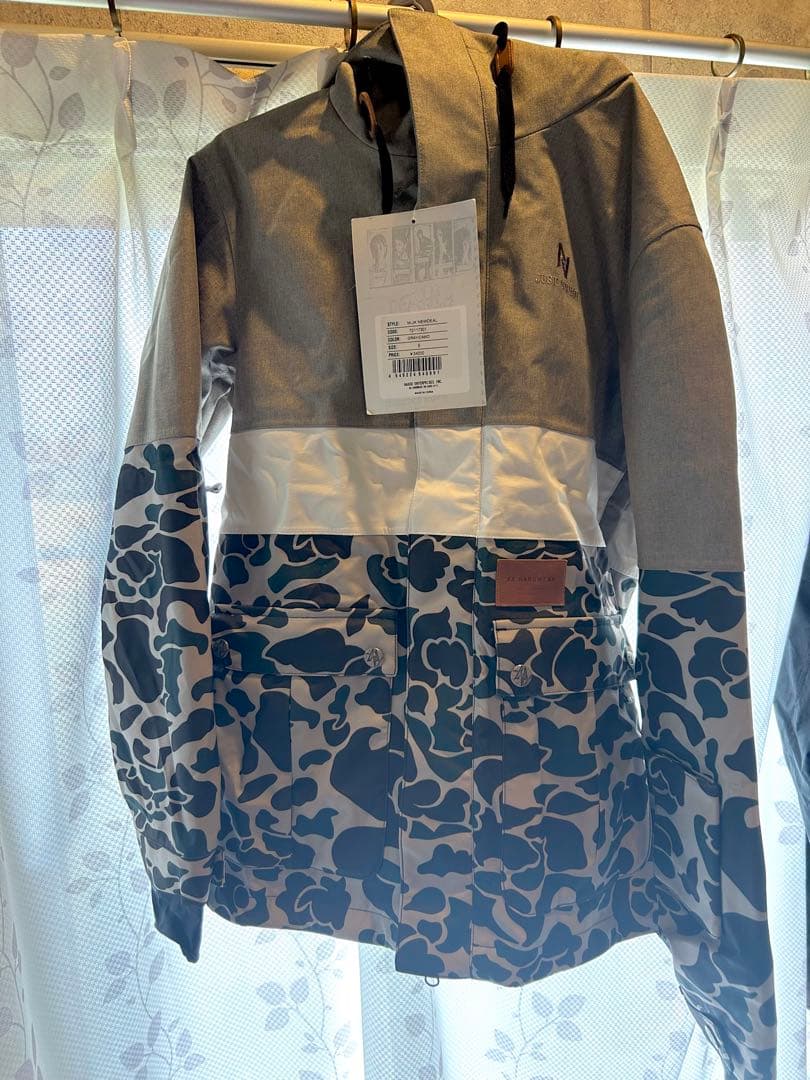 新品AAダブルエー M-JK NEWDEAL グレー/カモ スノーボードウェアS