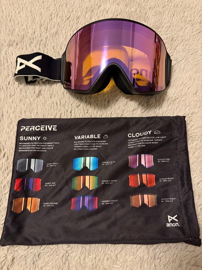 anon M4 Perceive ゴーグル 紫他