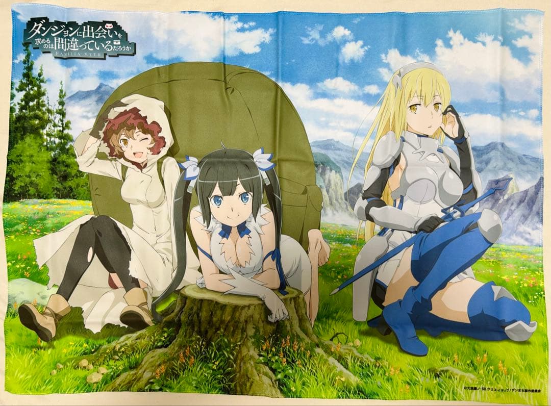 ダンまち　ヘスティア　リリルカ　アイズ　布？タオル？タペストリー？
