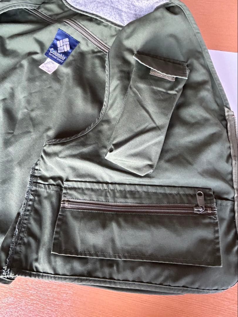 Columbia フィッシングベスト 80s 紺タグ XL カーキ