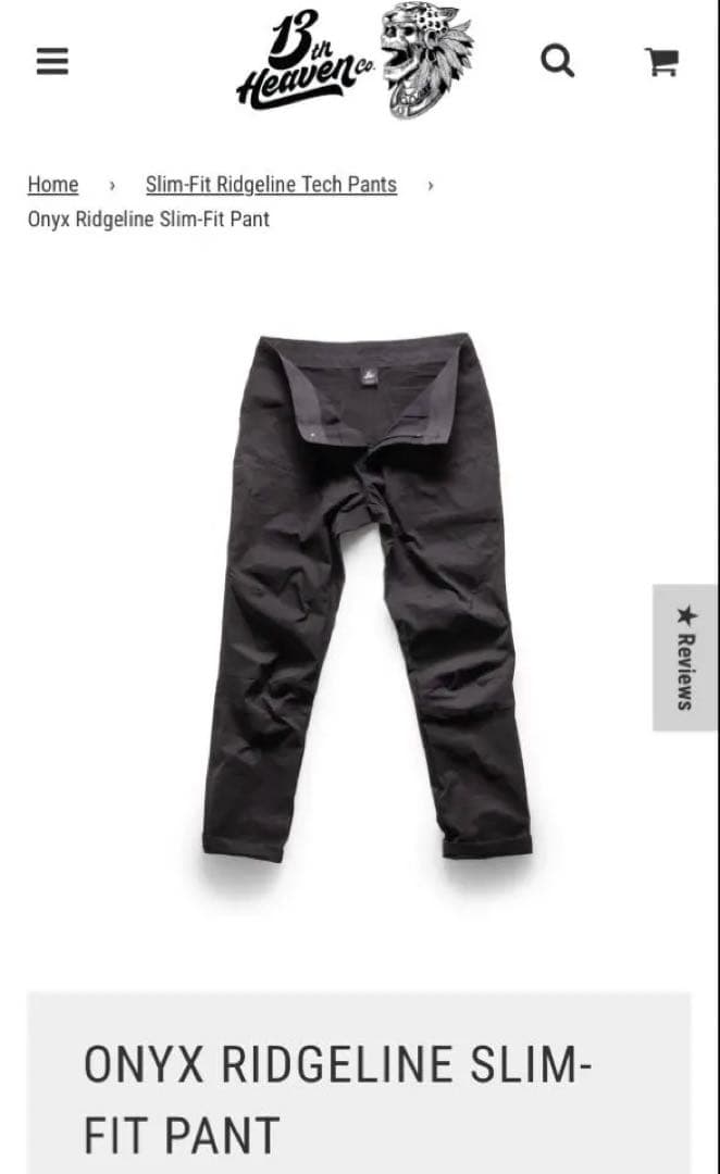 個人装備 13th Heaven Ridgeline Slim Fit Pant34x30