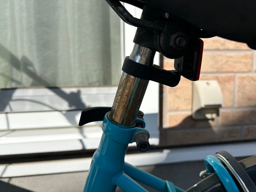 折りたたみ自転車 青 バスケット付き