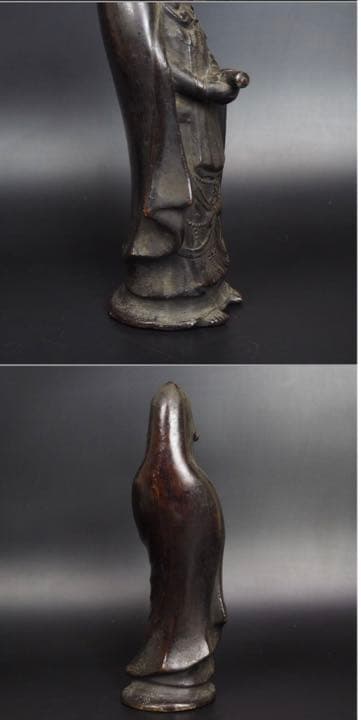 送料無料　江戸時代　古銅製観音像　高さ30ｃｍ