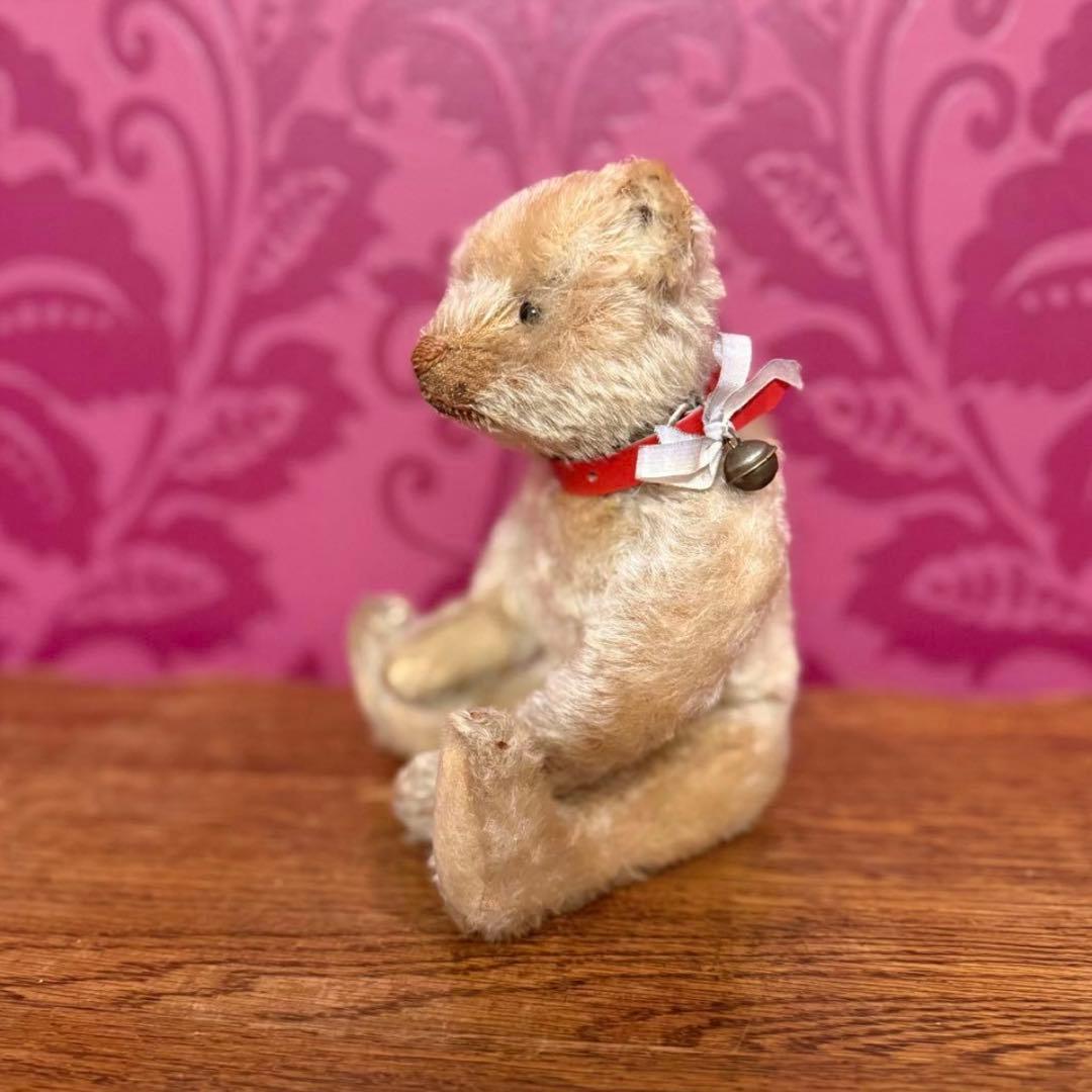 シュタイフ アンティークテディベア　ベージュ　22cm ボタン有 Steiff