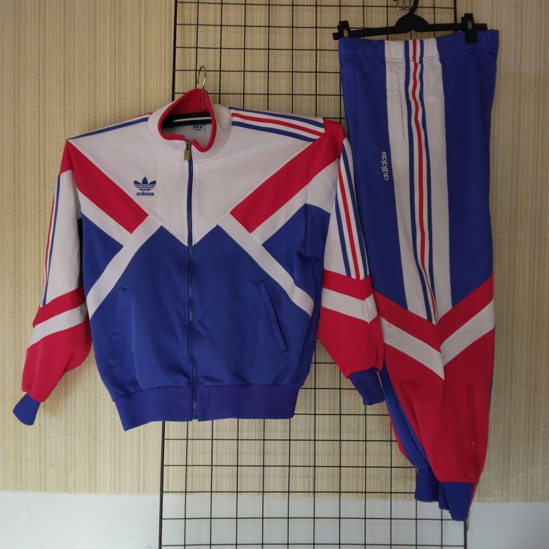 adidasデサント時代90年代前半の トーニングジャケット＆パンツ セット2L