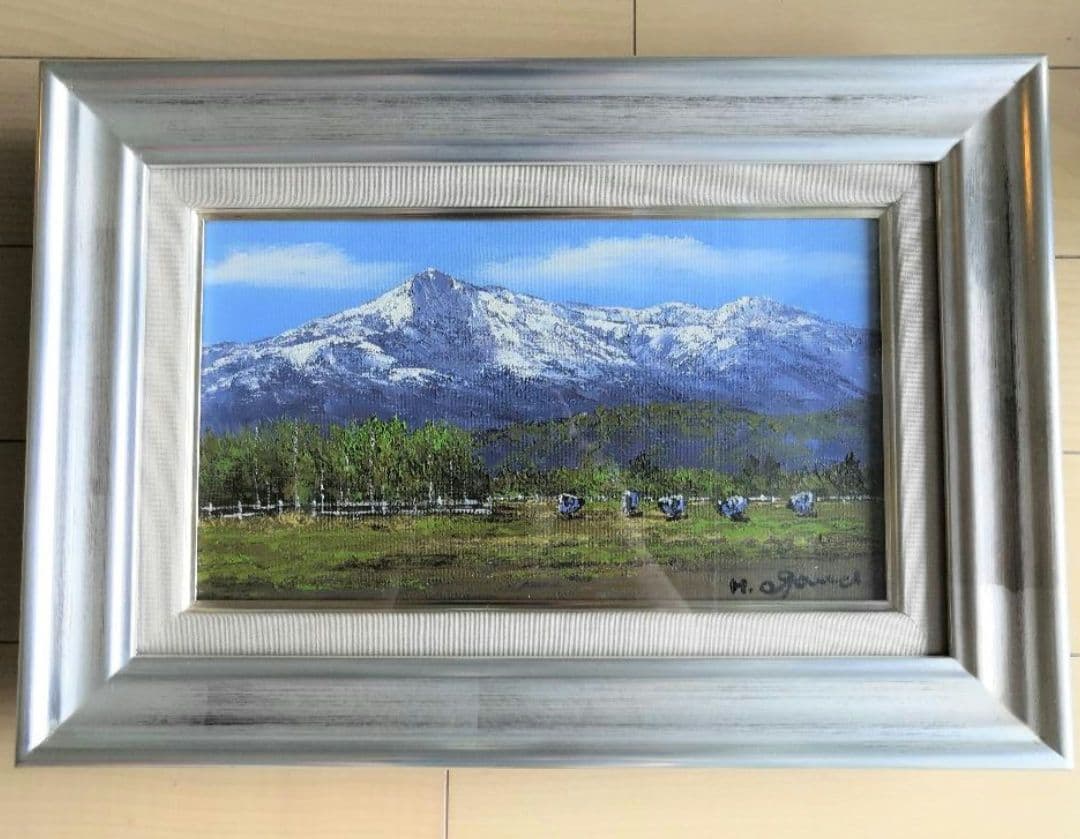 小川久雄 油絵 M4号 鳥海山 風景画