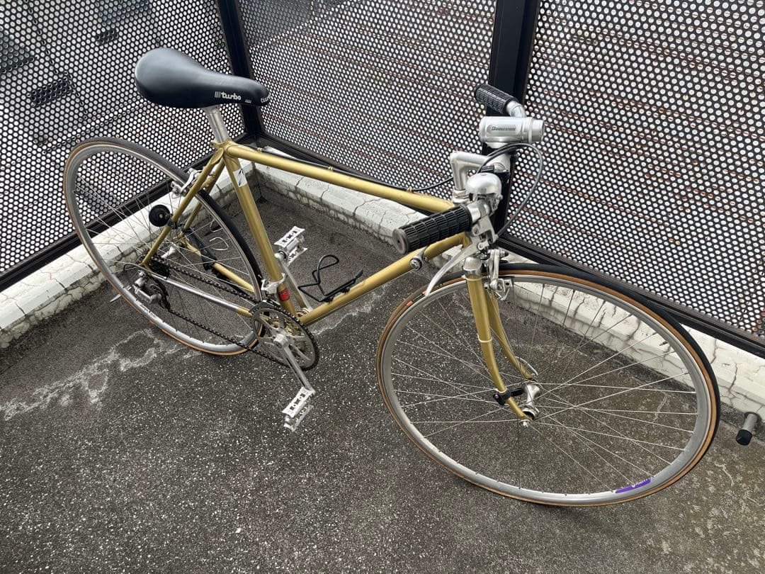 ブリヂストン製の可能性あり ピストバイク ゴールド TAクランク