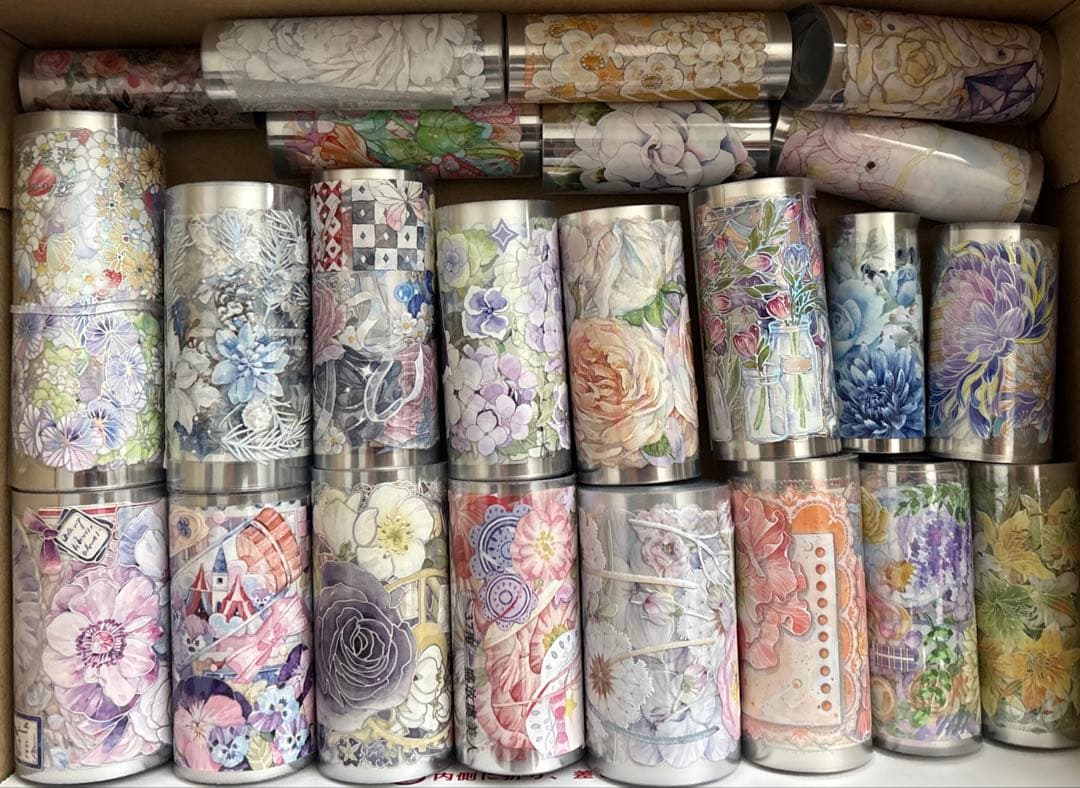 海外マステ　花　巻売り　まとめて　A