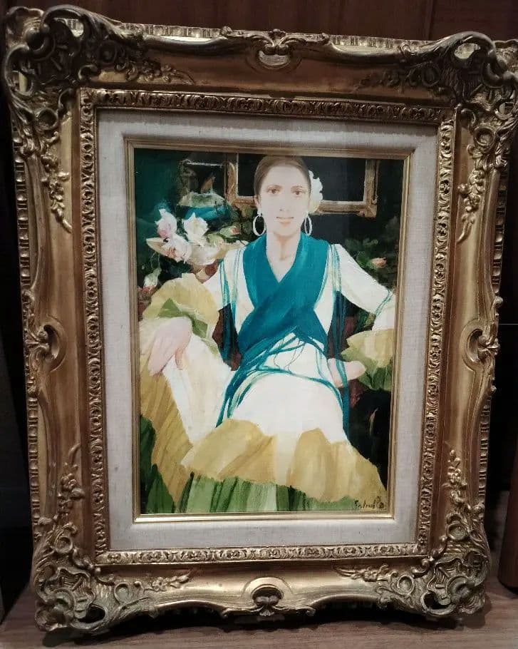 斉藤三郎　人物画 フレーム付き