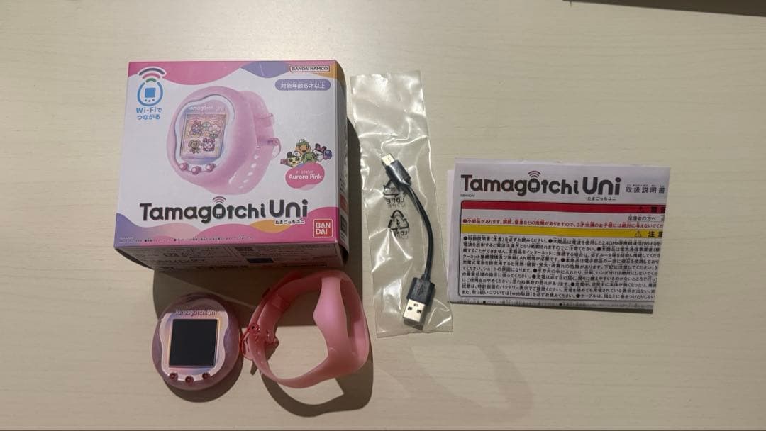 電源確認済みたまごっちユニ Tamagotchi Uni オーロラピンク値下げ❌