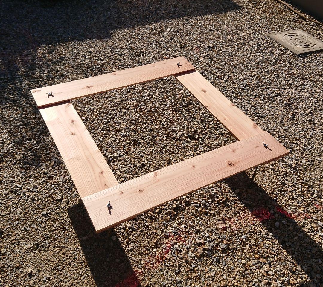 BBQ 囲炉裏テーブル 90×90cm 【組立簡単、軽量収納コンパクト】