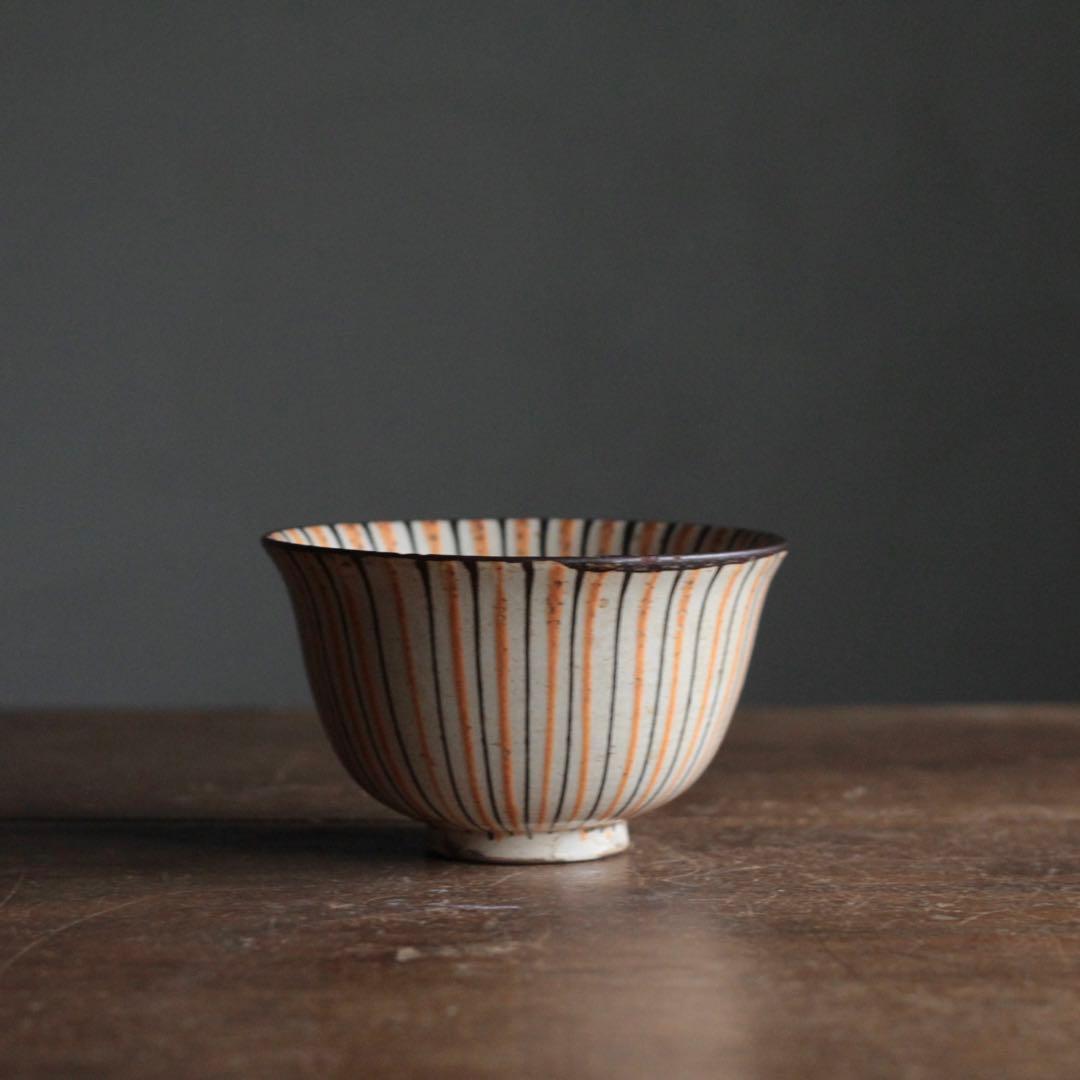 瀬戸 麦藁手 茶碗 江戸後期 茶道具 古美術 古道具 アンティーク