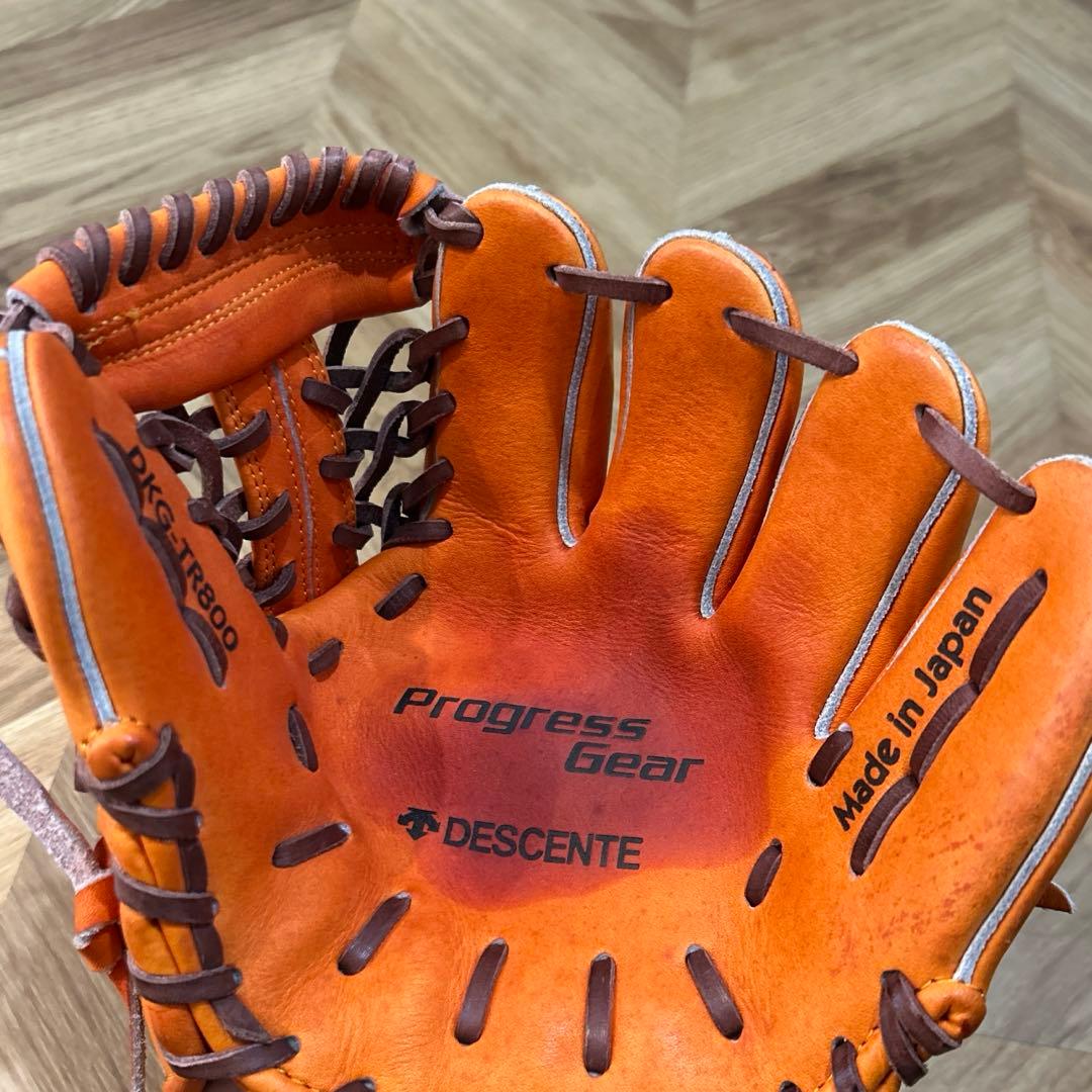 デサント　練習グラブ　トレーニンググラブ　オレンジ　日本製　硬式　野球
