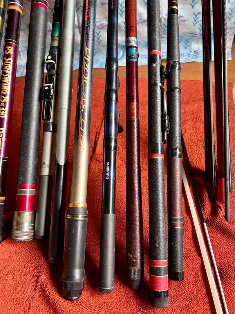 複数本(11本)チヌ竿他/浮/リール2点 ダイワ / シマノ等1式《現状渡し》