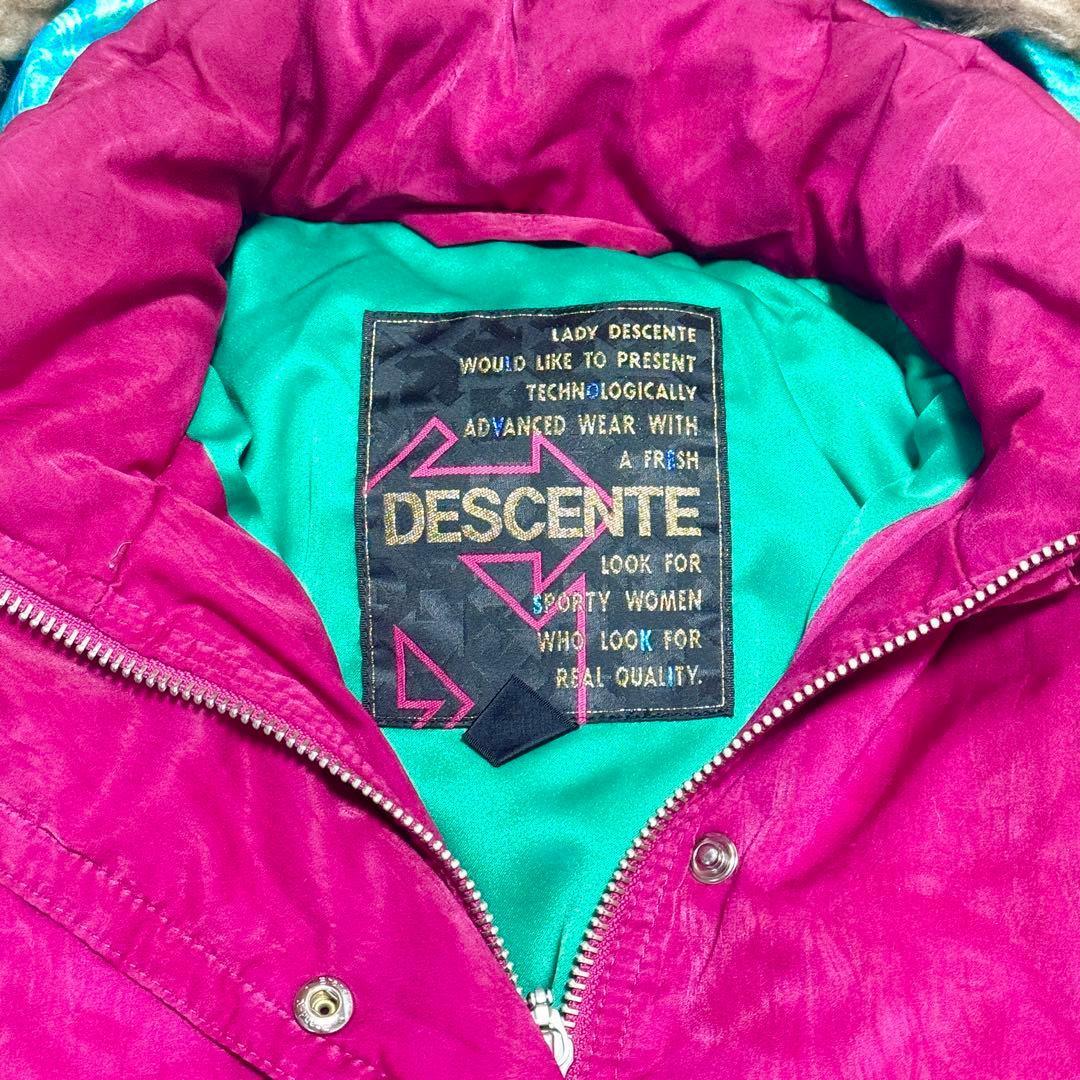 天然羽毛使用 デサント スキーウェア スノボウェア ワインレッド M