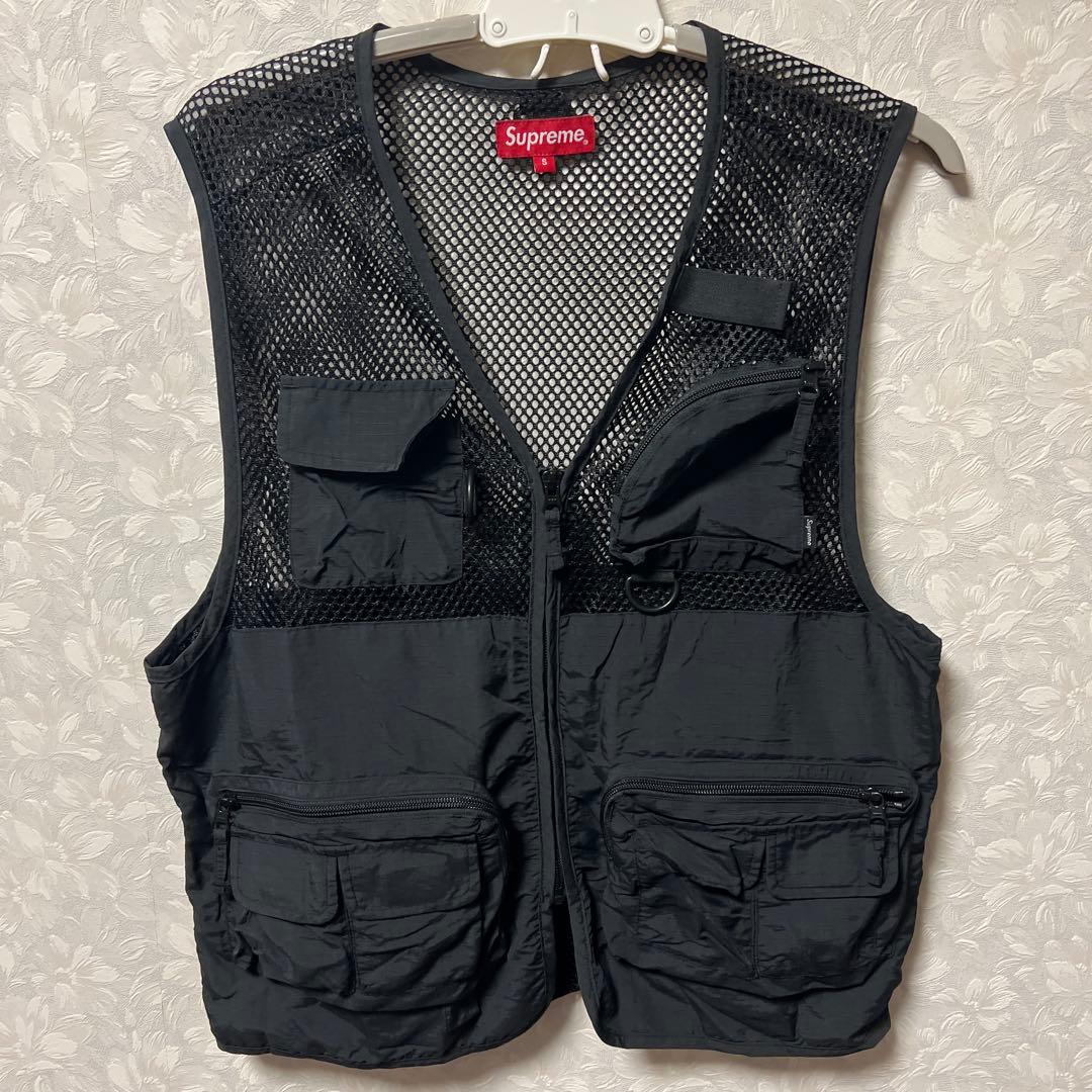 Supreme メッシュフィッシングベスト ブラック