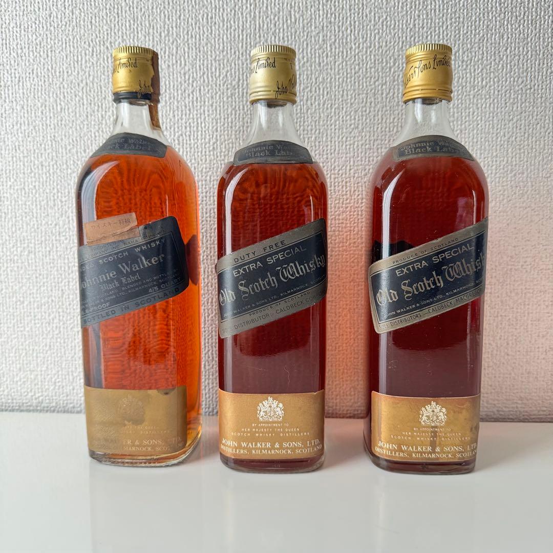 未開封 Johnnie Walker Black Label 白紋章 古酒　3本