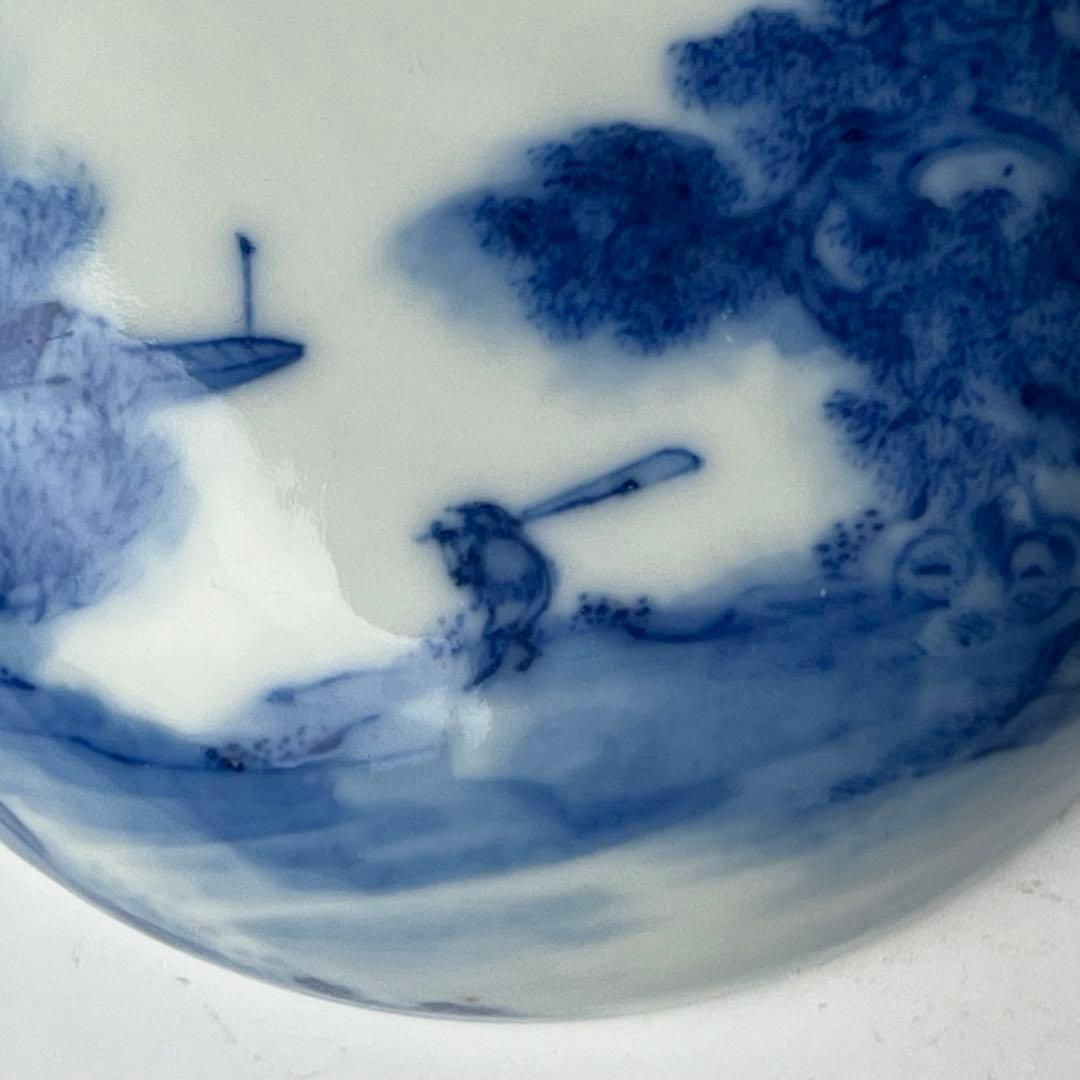 優美 青花山水人物紋印号 大清雍正年製 款 文房四宝 中国美術 古玩