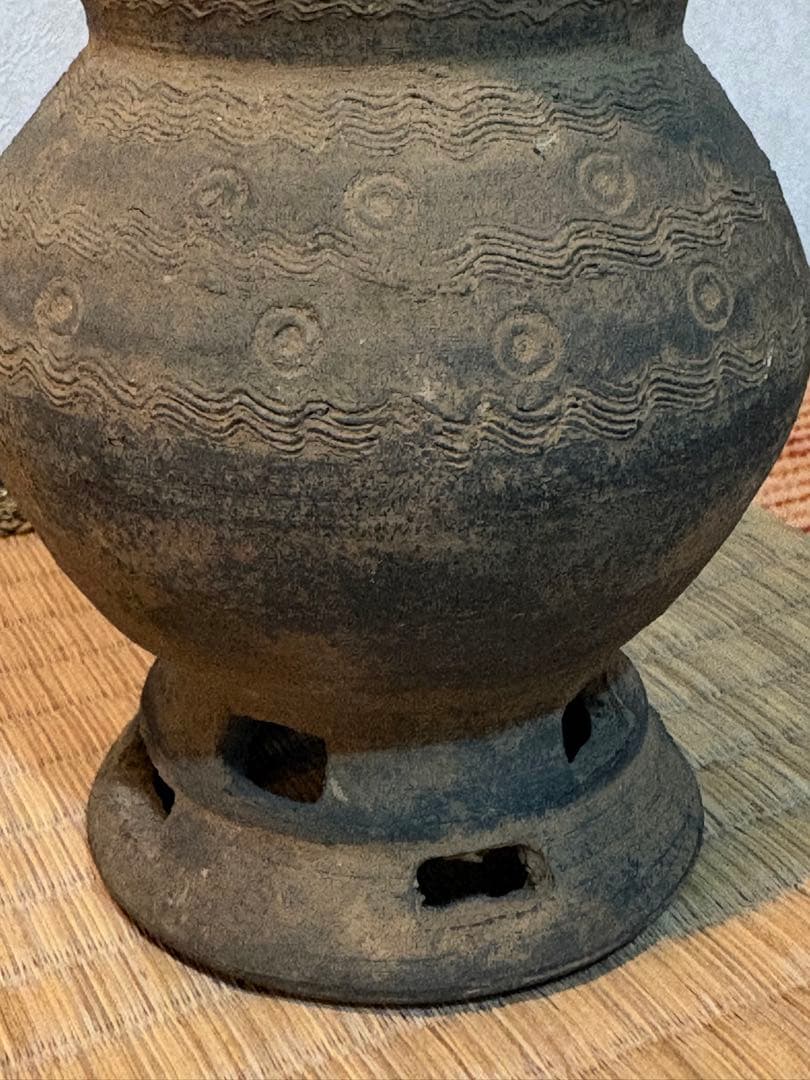 骨董　台付長頸壺　新羅土器　古代須恵器 朝鮮美術　古美術