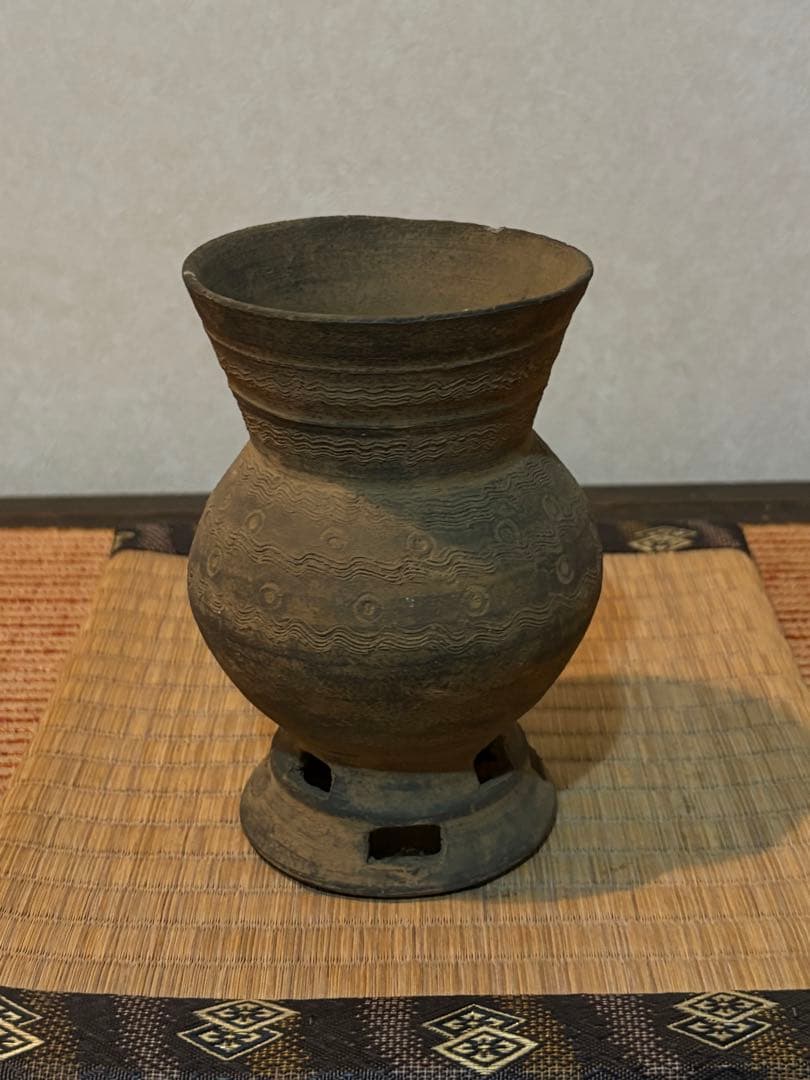 骨董　台付長頸壺　新羅土器　古代須恵器 朝鮮美術　古美術
