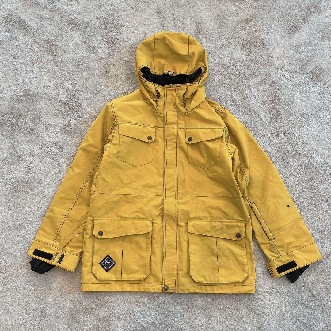 ACC♡メンズ スノボウェア ジャケット フルジップ イエロー M