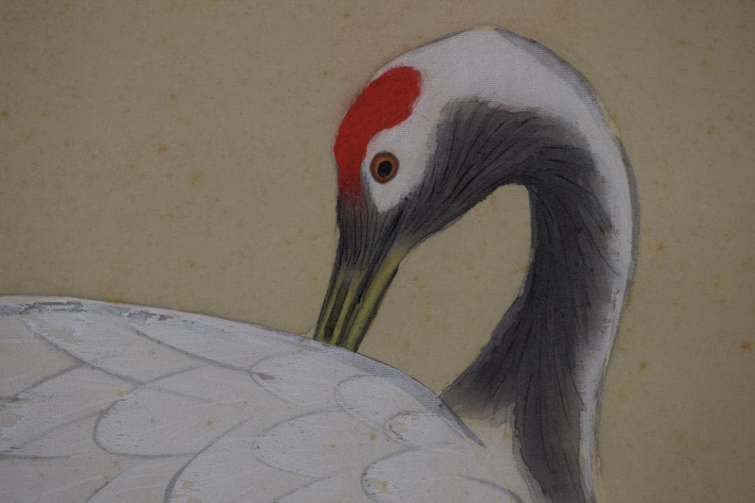 【真作】東原方僊/鶴図/巣籠図/横物/掛軸☆宝船☆Y-515　JM