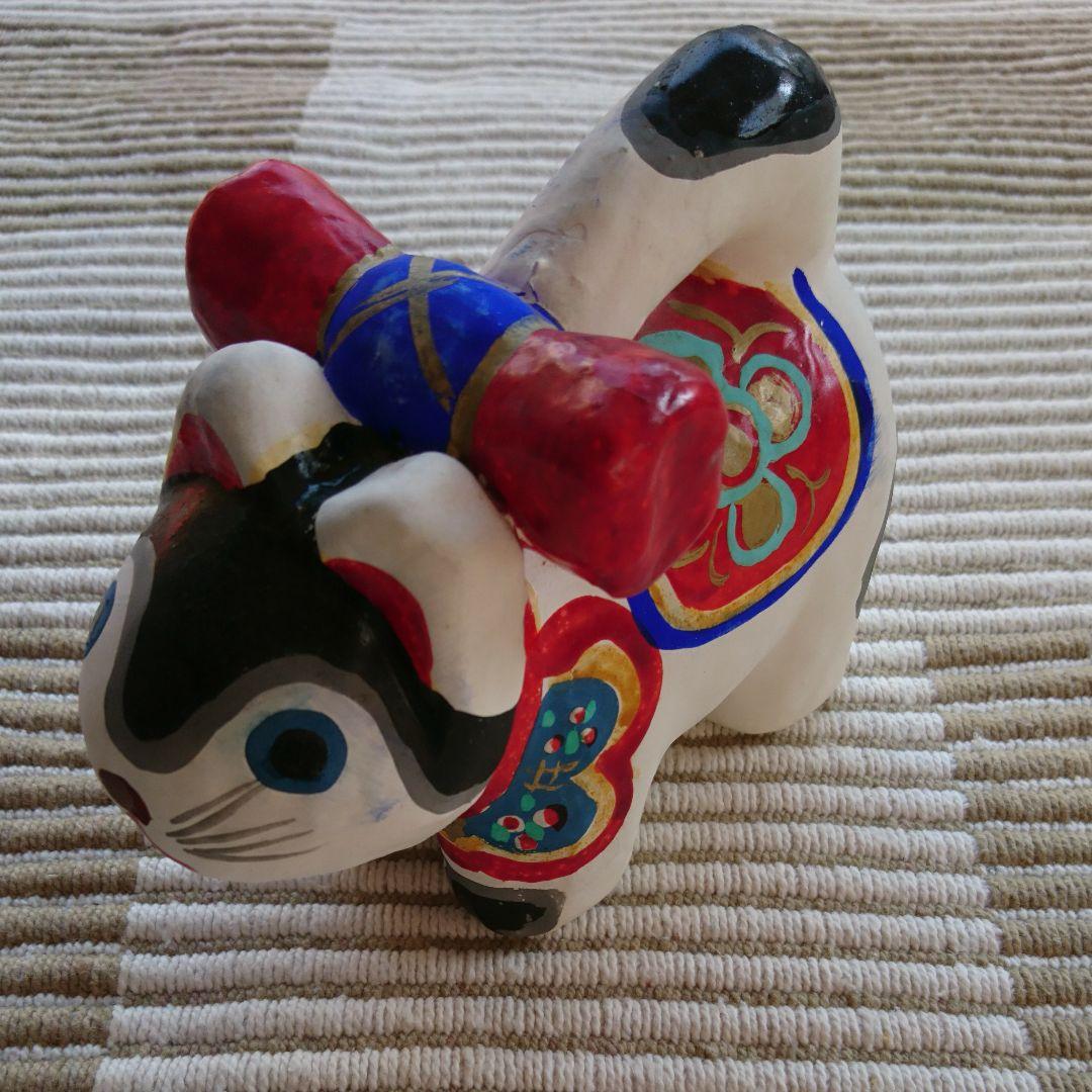 張り子  犬　二橋志乃