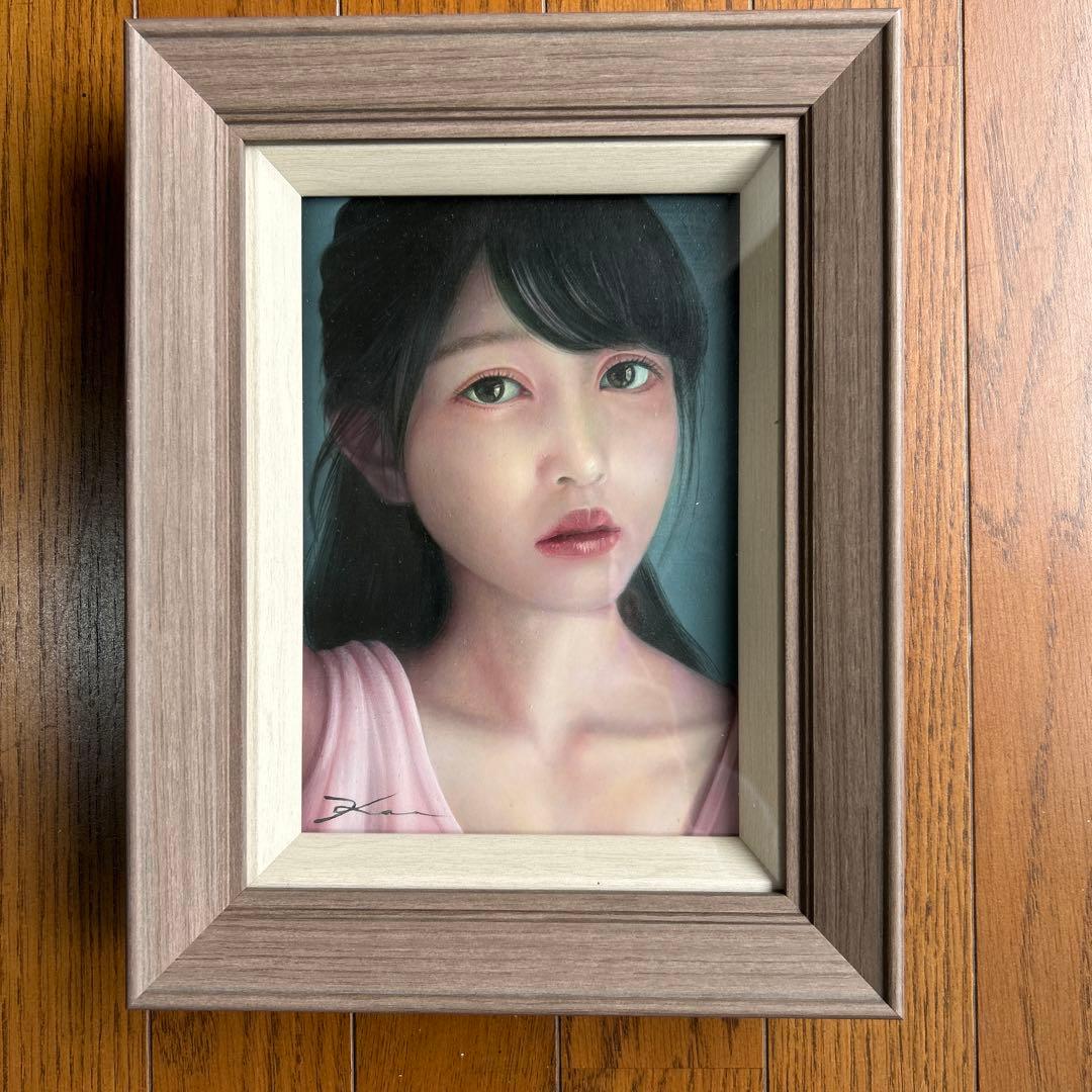 絵画　油彩画　少女　茅原佳介　「K A O」