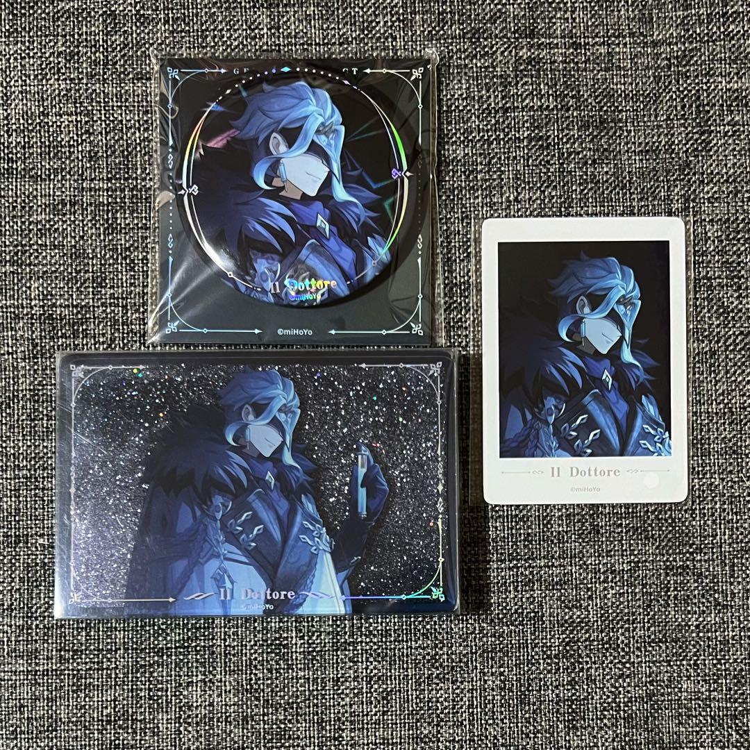 公式正規品　ドットーレ　冬夜愚戲　原神　博士　缶バッジ　流砂コロッタ　カード