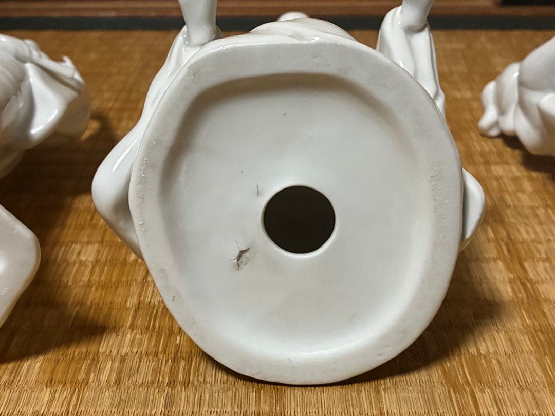 白磁 琴引き 和装 着物 乙女 女人像 揃い 三体揃い 時代物 古伊万里 出石焼