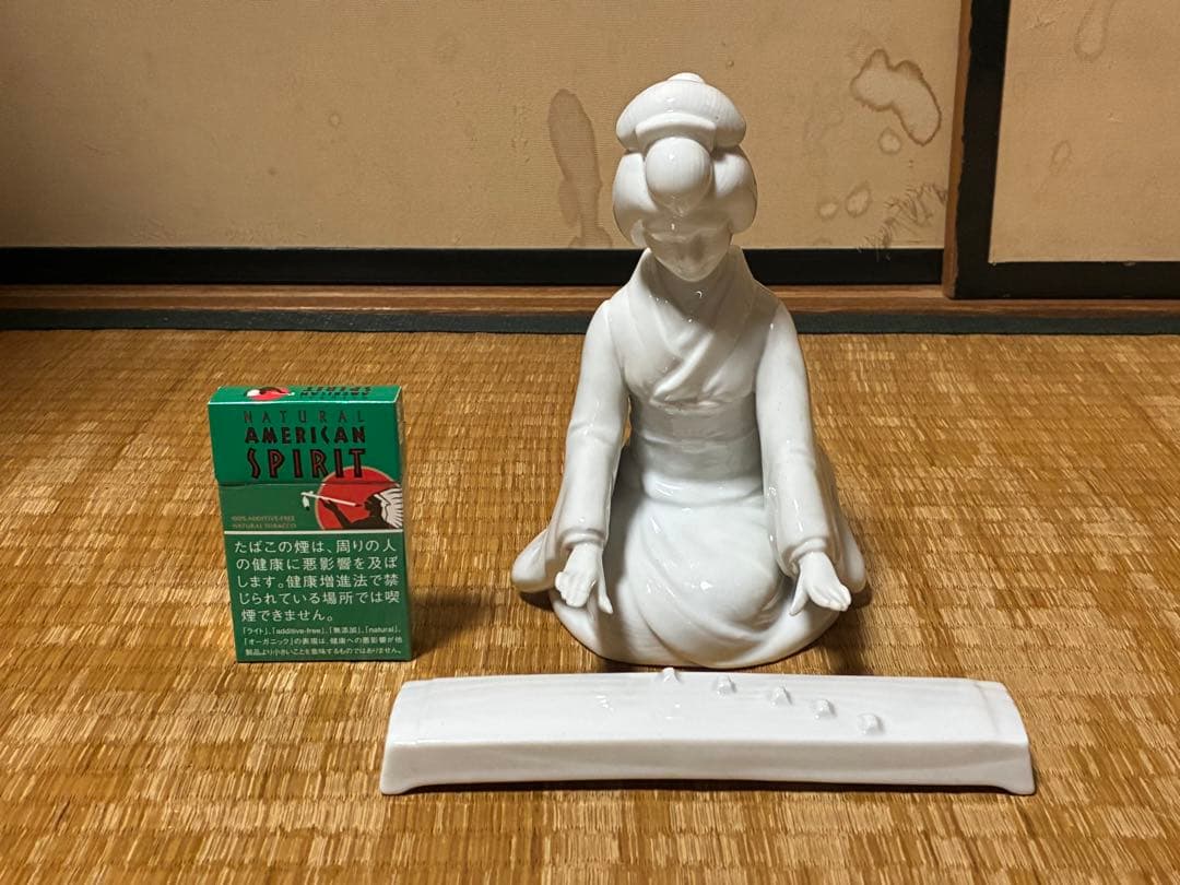 白磁 琴引き 和装 着物 乙女 女人像 揃い 三体揃い 時代物 古伊万里 出石焼