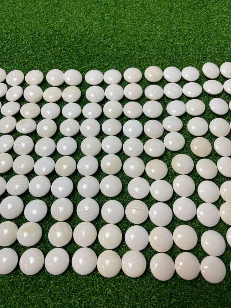 本蛤 雪印　那智黒石 碁石 白石34号9.6mmx21.9mm 碁笥　日向　囲碁