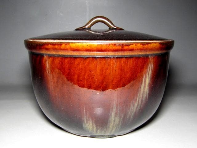 膳所焼 小水指 堀内流十二代 兼中斎 宗完花押　　　　　　　　　m185