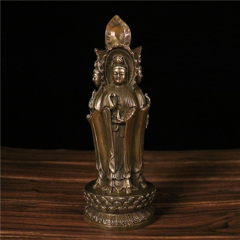 仏像 三面観音 仏堂供養観音三聖仏像 鎮宅 辟邪 開運 風水 招財 工芸品 置物