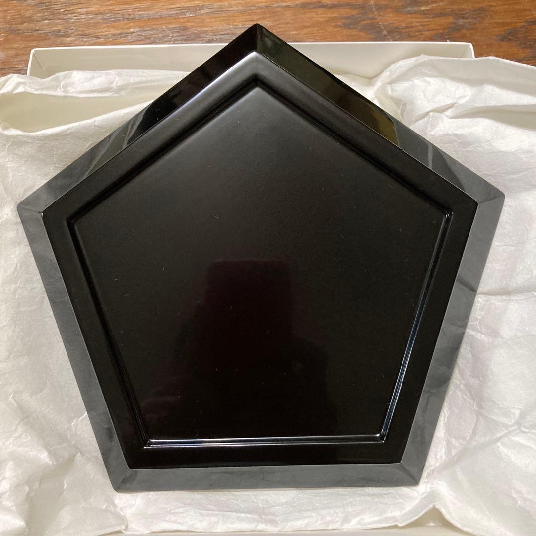 本漆塗　五角盆