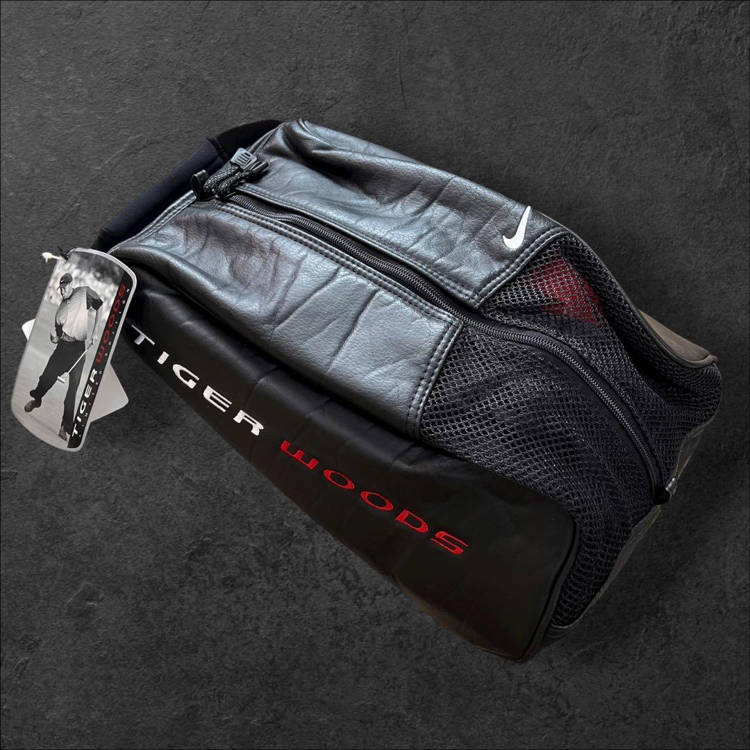 【新品未使用】00s Nike golf タイガーウッズ　シューズケース　黒　革