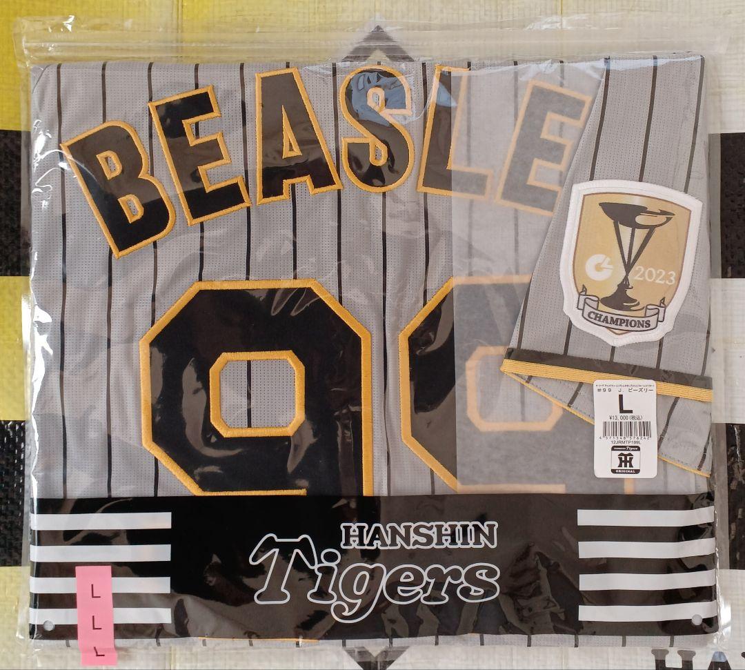 阪神タイガース チャンピオン・エンブレム付ユニフォーム J.ビーズリー＃99☆Ｌ