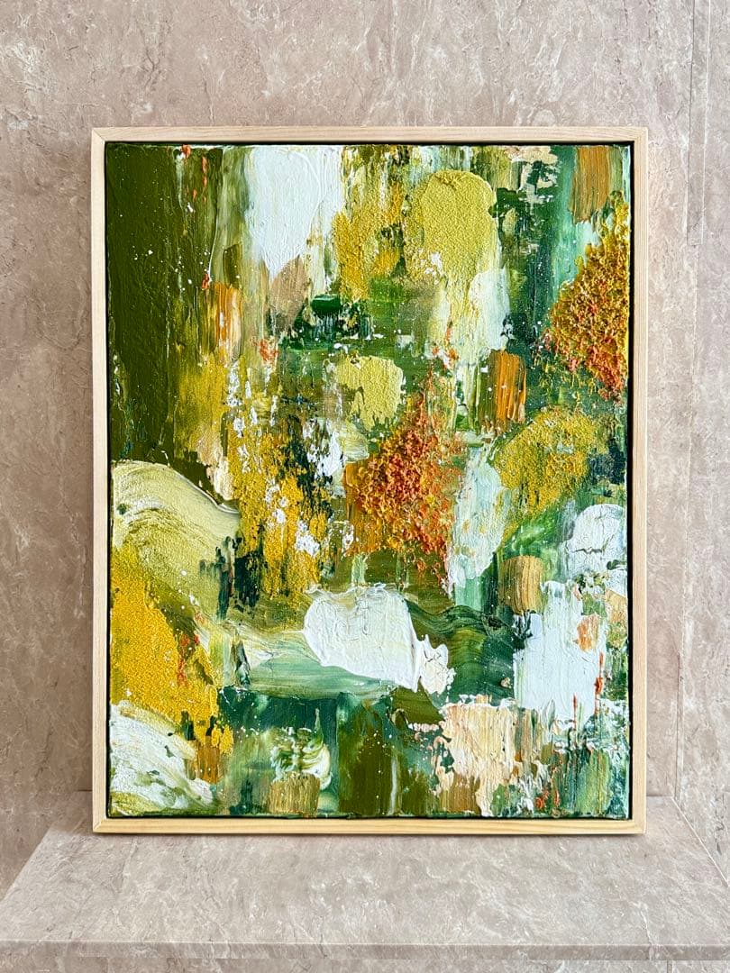 アクリル画テクスチャーアートno.105抽象画キャンバスアートパネル秋