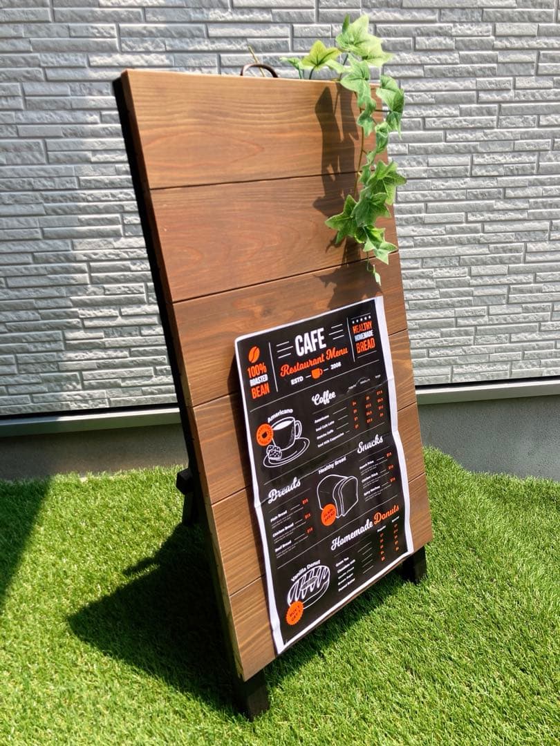 サイズオーダー　Ａ型看板　杉　かっこいい　オリジナル　おまけ