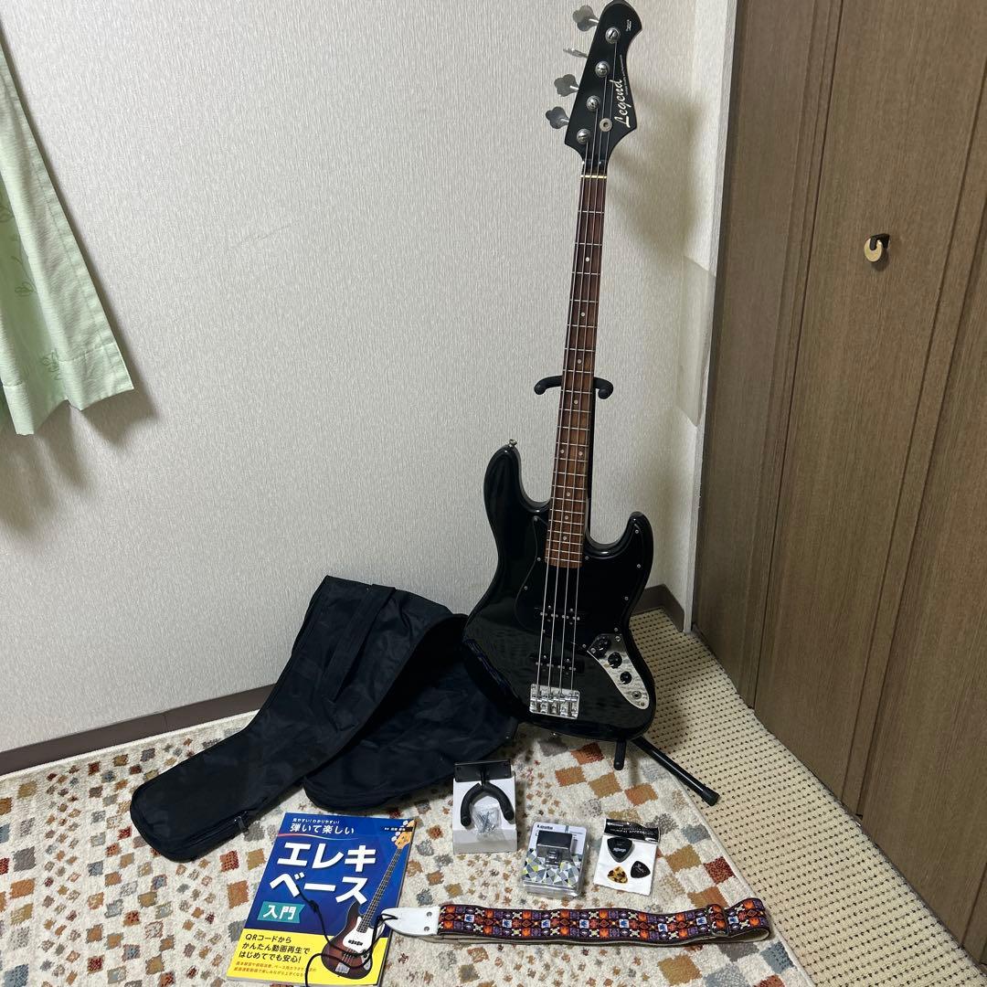 legendジャズベースタイプ珍しいヘッドブラック➕スタートセット