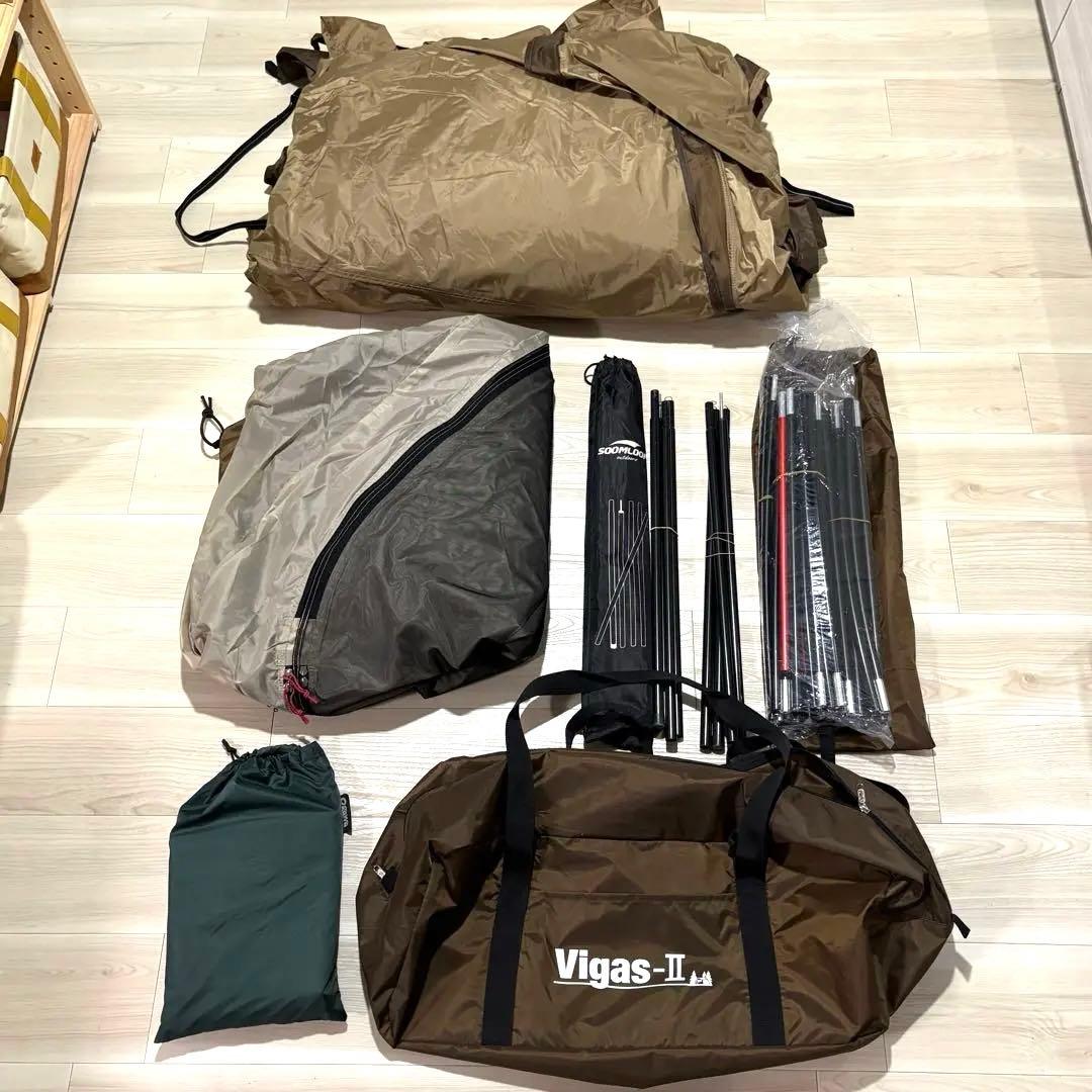 【美品】ogawaヴィガスII+純正グランドシート+前室跳ね上げポールセット