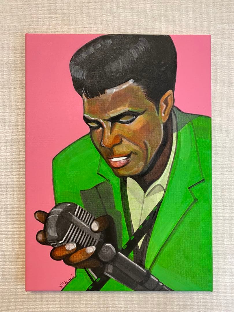 ソウルミュージシャンのグラフィックアート（緑色）